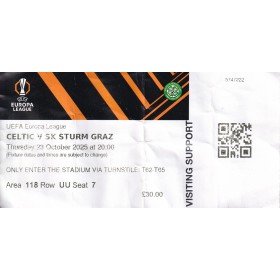 Ticket Celtic Glasgow (SCO) - Sturm Graz, 2025