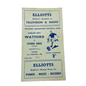 Programm Watford FC (ENG) - Sturm Graz, 1956
