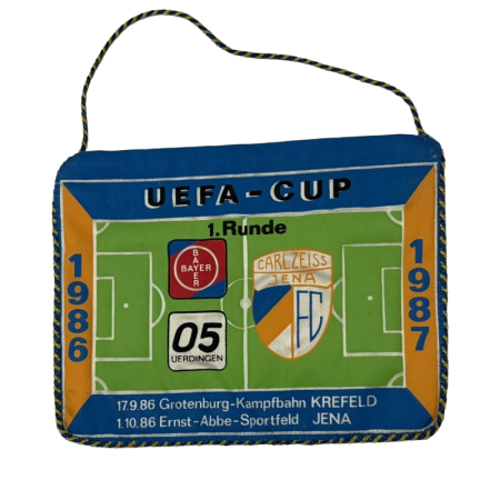 Wimpel Bayer 05 Uerdingen - Carl Zeiss Jena, 1986
