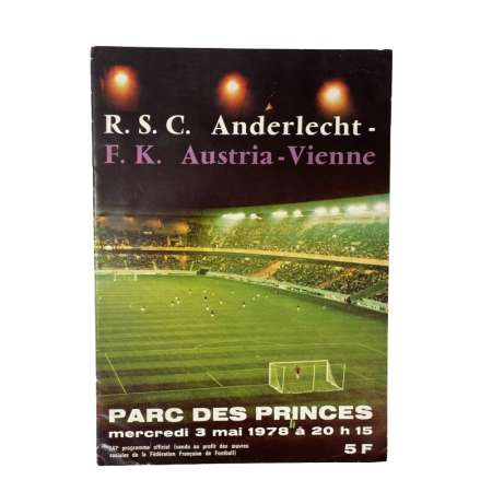 Programm RSC Anderlecht (BEL) - Austria Wien, Finale 1978