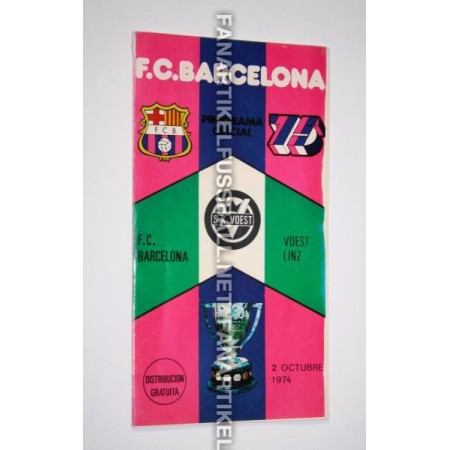 Museum Programm FC Barcelona - SK Vöest Linz, 1974