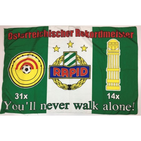 Fahne Rapid Wien, you´ll never walk alone