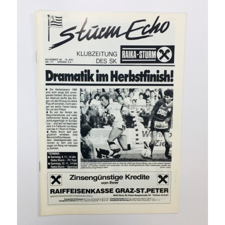 Vereinsmagazin Sturm Graz Echo, Nr. 177 von 1986