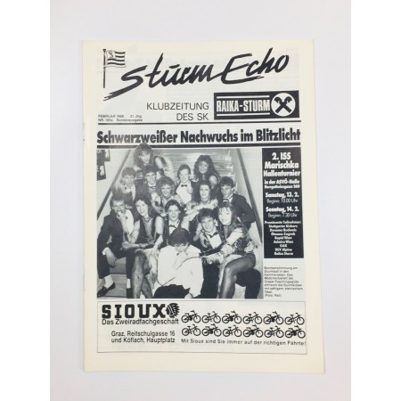 Vereinsmagazin Sturm Graz Echo, Nr. 185a von 1988