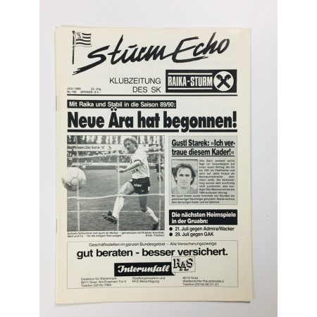 Vereinsmagazin Sturm Graz Echo, Nr. 196 von 1989