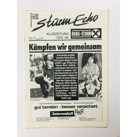 Vereinsmagazin Sturm Graz Echo, Nr. 197 von 1989