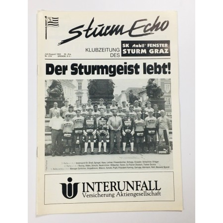 Vereinsmagazin Sturm Graz Echo, Nr. 219 von 1993