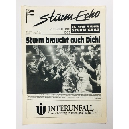 Vereinsmagazin Sturm Graz Echo, Nr. 218 von 1993