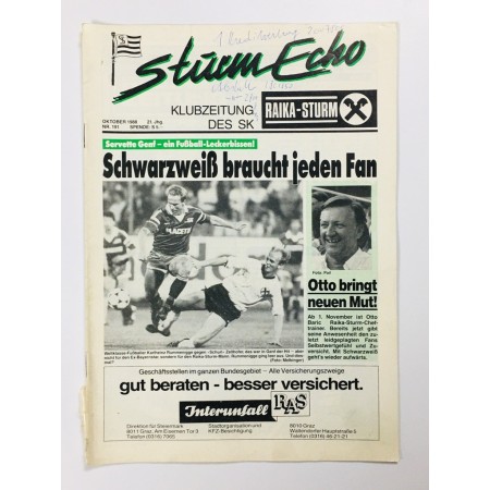 Vereinsmagazin Sturm Graz Echo, Nr. 191 von 1988