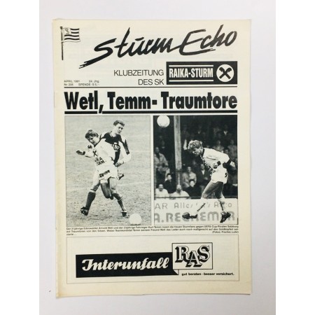 Vereinsmagazin Sturm Graz Echo, Nr. 206 von 1991