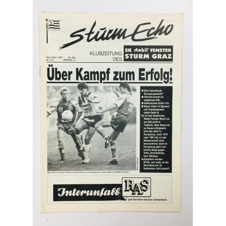 Vereinsmagazin Sturm Graz Echo, Nr. 210 von 1991