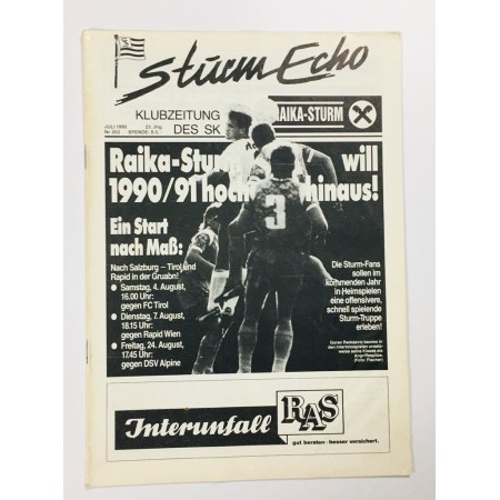 Vereinsmagazin Sturm Graz Echo, Nr. 202 von 1990