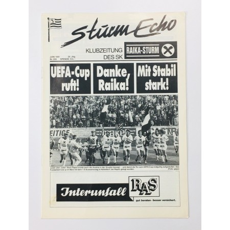 Vereinsmagazin Sturm Graz Echo, Nr. 208 von 1991