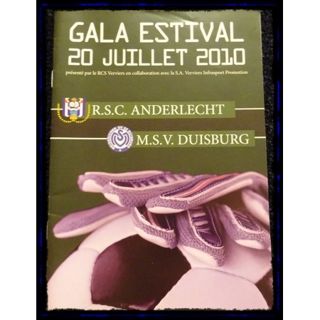 Programm RSC Anderlecht (BEL) - MSV Duisburg (GER), 2010