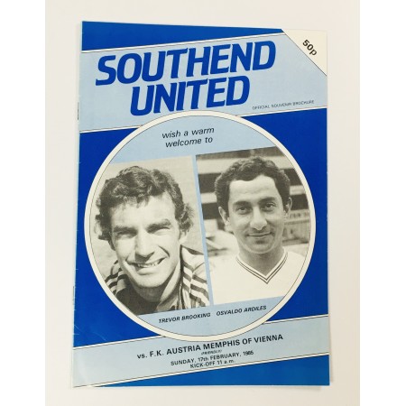 Programm Southend United (ENG) - Austria Wien, 1985