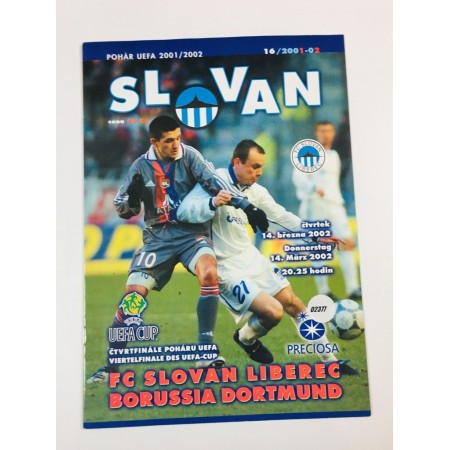 Programm FC Slovan Liberec (CZE) - Borussia Dortmund (GER), 2001