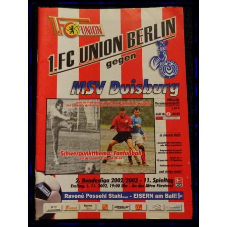Programm 1. FC Union Berlin (GER) - MSV Duisburg (GER), 2002