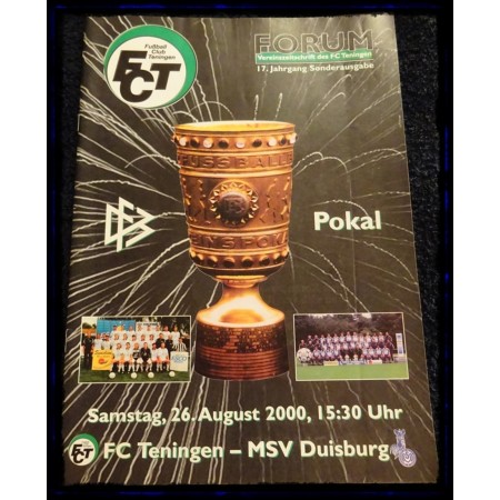 Programm FC Teningen (GER) - MSV Duisburg (GER), 2000