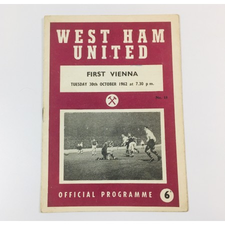 Programm West Ham United (ENG) - First Vienna FC (AUT), 1962