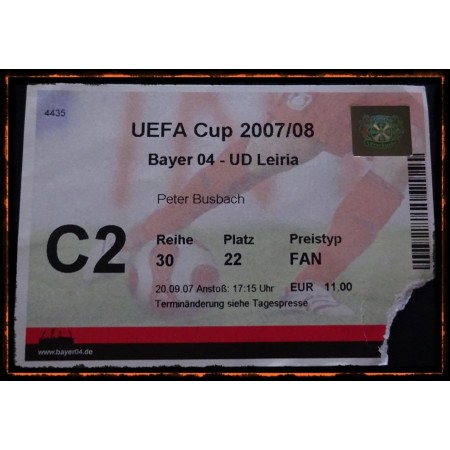 Ticket Bayer Leverkusen - UD Leiria, 2007