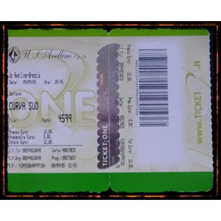 2 Tickets US Avellino - Brescia Calcio, 2005/06