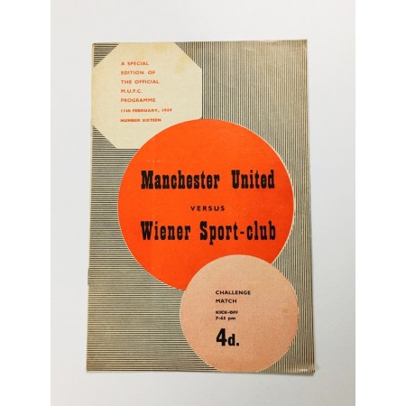 Programm Manchester United (ENG) - Wiener Sportclub (AUT), 1959