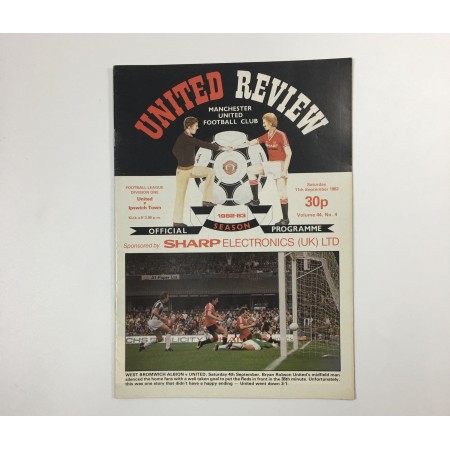 Programm Manchester United - Ipswich Town, 1982