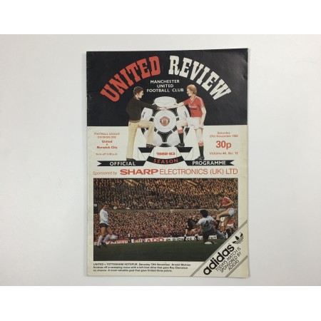 Programm Manchester United - Norwich City, 1982