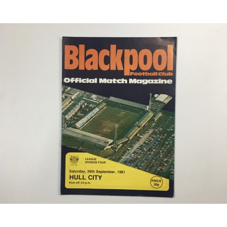 Programm Blackpool FC - Hull City, 1981