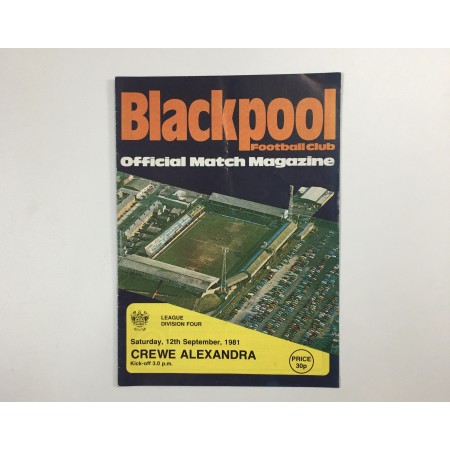 Programm Blackpool FC - Crewe Alexandra, 1981