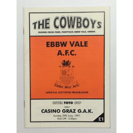 Programm Ebbw Vale AFC (WAL) - GAK (AUT)