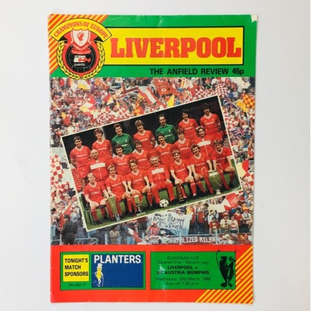 Programm Liverpool FC - Austria Wien, 1985