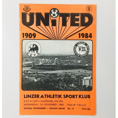 Programm Dundee United FC (SCO) - LASK Linz (AUT), 1984