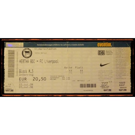 2x Tickets Hertha BSC Berlin - Liverpool FC, 2008