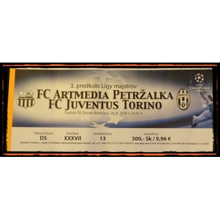 2x Tickets FC Petržalka 1898 - Juventus Turin, 2008