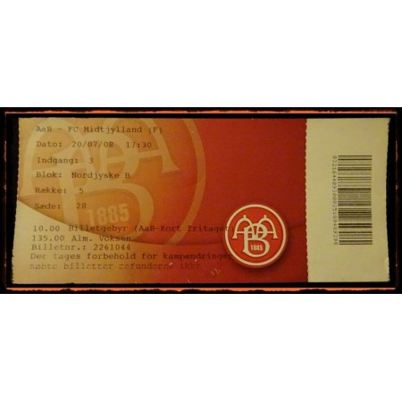 2x Tickets Aalborg BK - FC Midtjylland, 2008