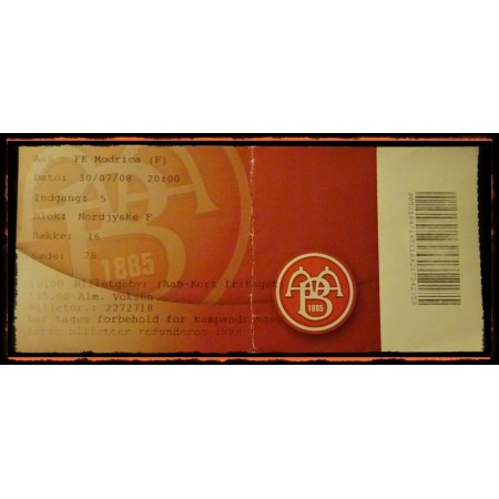 2x Tickets Aalborg BK - FK Modriča, 2008