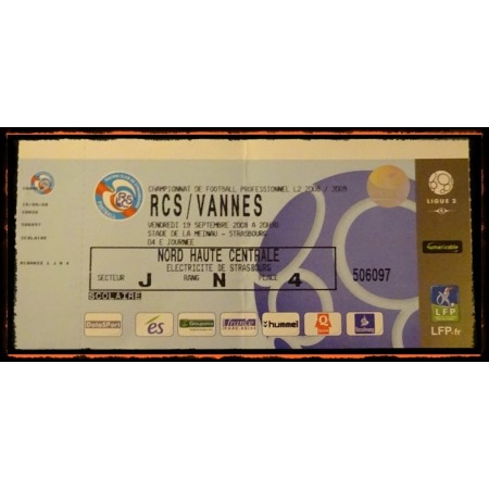 2x Tickets Racing Straßburg - Vannes, 2008