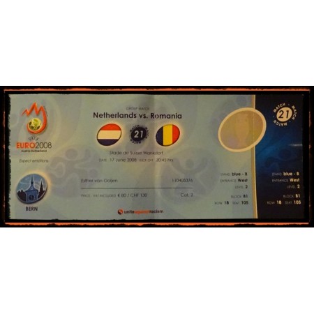 2x Tickets Niederlande - Rumänien, 2008