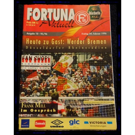 Programm Fortuna Düsseldorf (GER) - Werder Bremen (GER), 1996