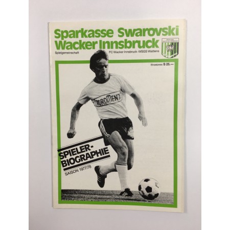 copy of Museum Spieler-Biographie Wacker Innsbruck, 1977/1978
