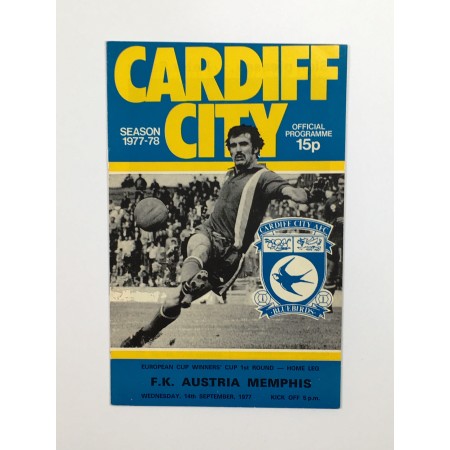 Programm Cardiff City (WAL) - Austria Wien, 1977