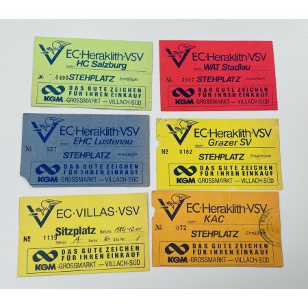 6 Tickets Villacher SV/VSV, 80er