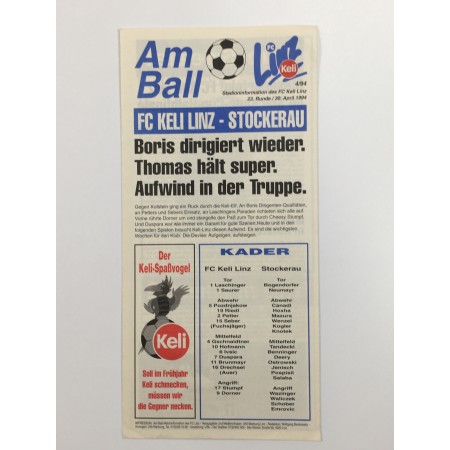 Programm FC Linz - SV Stockerau, 1994