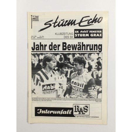 Vereinsmagazin Sturm Graz Echo, Nr. 209 von 1991
