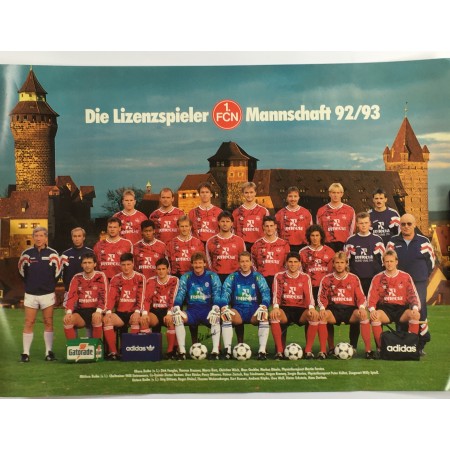 Mannschaftsposter 1. FC Nürnberg, 1992/1993