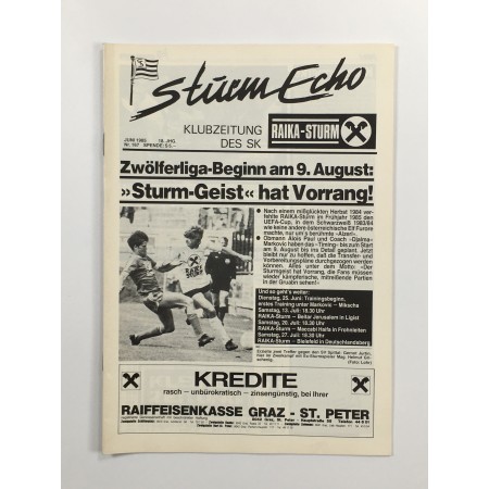 Vereinsmagazin Sturm Graz Echo, Nr. 167 von 1985