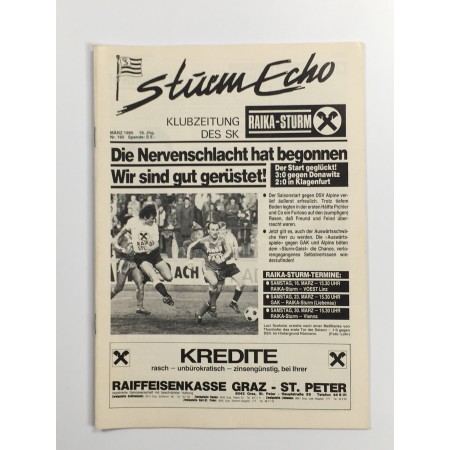 Vereinsmagazin Sturm Graz Echo, Nr. 165 von 1985