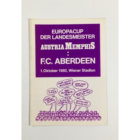 Programm Austria Wien - Aberdeen FC (SCO), 1980