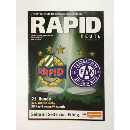 Programm Rapid Wien - Austria Wien, 2012